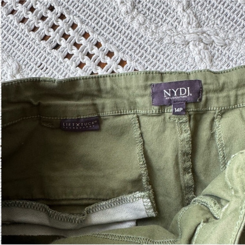 NYDJ Women's Flat Front Shorts in Olive - Picture 3 of 9